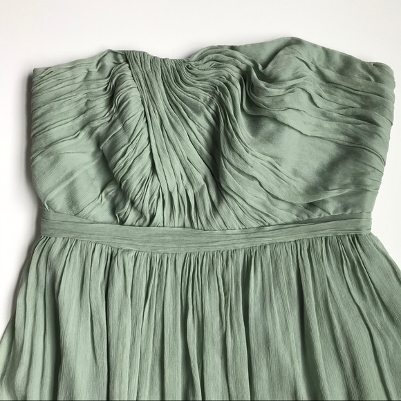 JCrew Silk Chiffon Strapless Dress in Dusty Shale - Picture 3 of 7